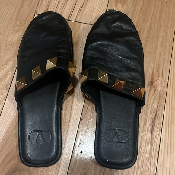 Valentino Stud Flat Mules - Picture 2 of 4